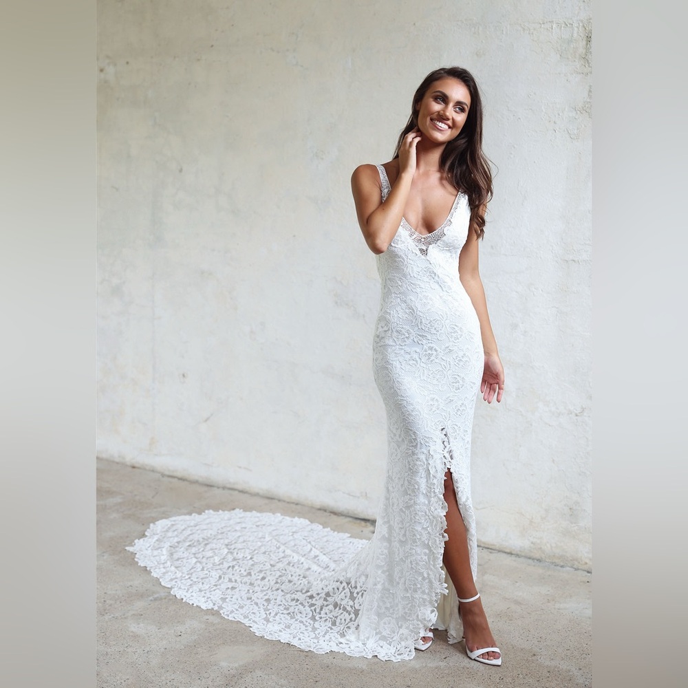 Ivory Lace V-Neck Grace Loves Lace Wedding Dress